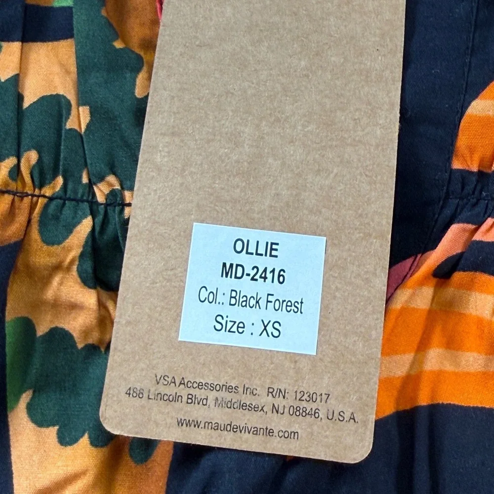 Maude‎ Vivante Ollie Dress Black Forest Tropical Print Size XSmall New With Tags